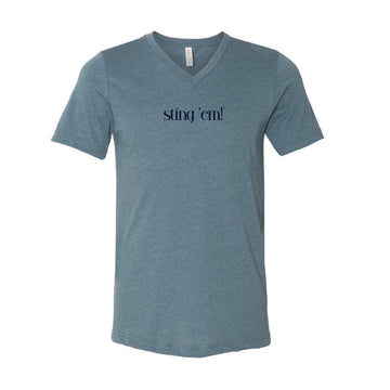 The Sting 'Em! | Heather Slate V-Neck Tee