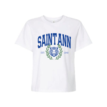 The  Saint Ann Arch | Adult White Women's Boxy Tee