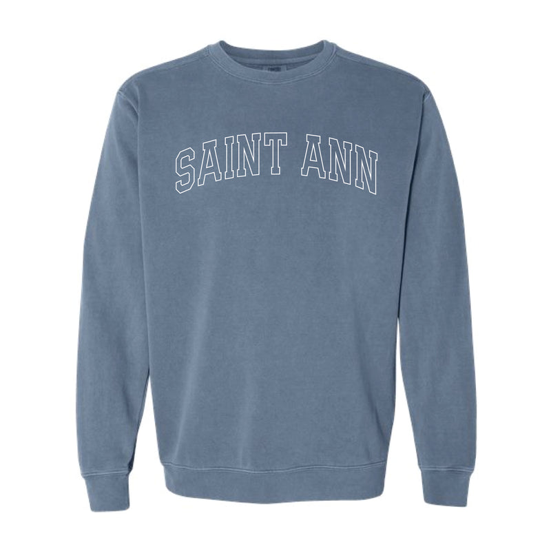 The Saint Ann Outline Arch | Adult Blue Jean Crewneck Sweatshirt