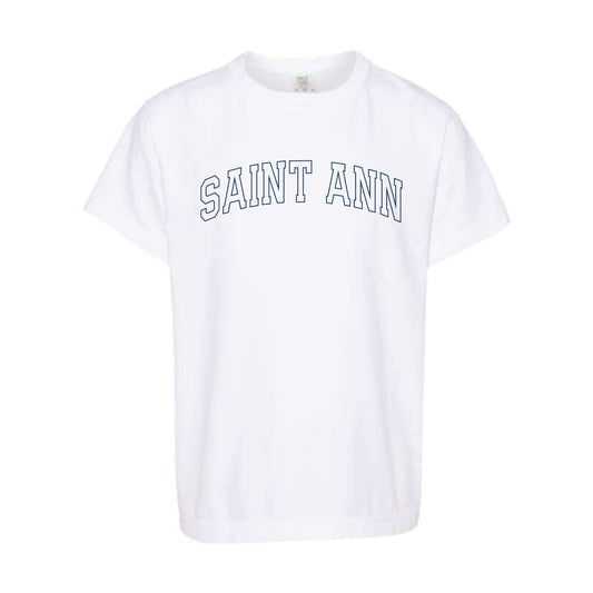 The Saint Ann Outline Arch | Youth White Comfort Colors Tee
