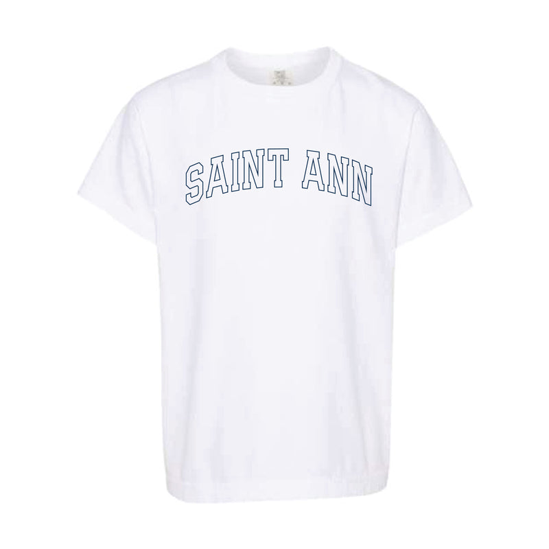 The Saint Ann Outline Arch | Youth White Tee