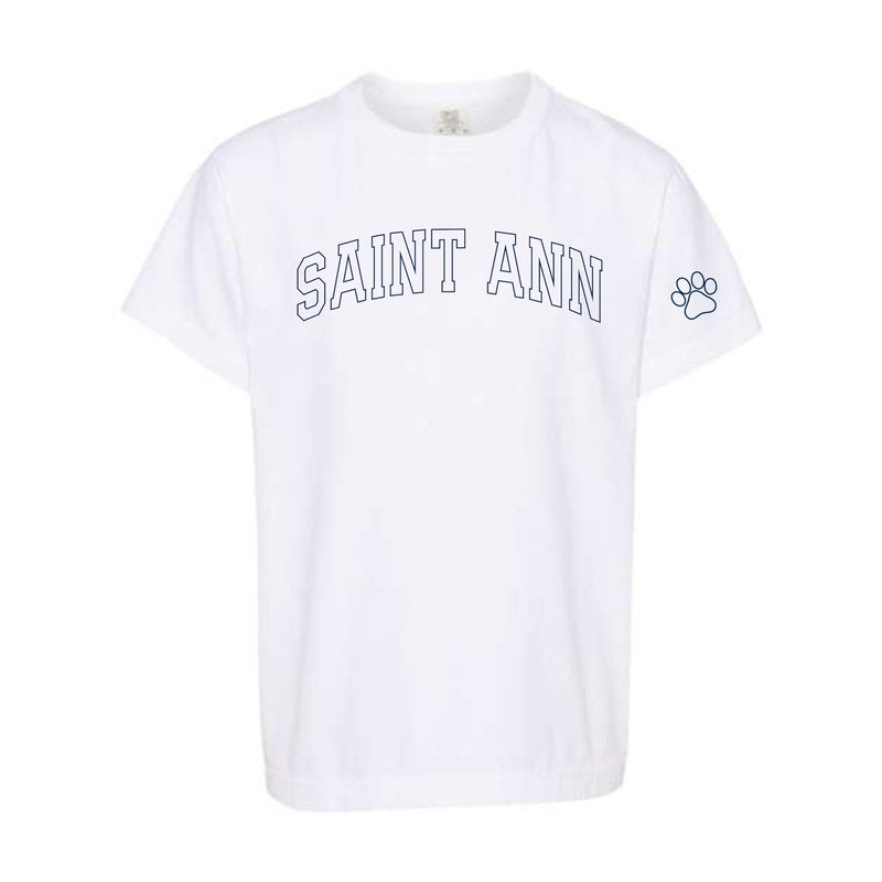 The Saint Ann Outline Arch | Youth White Tee