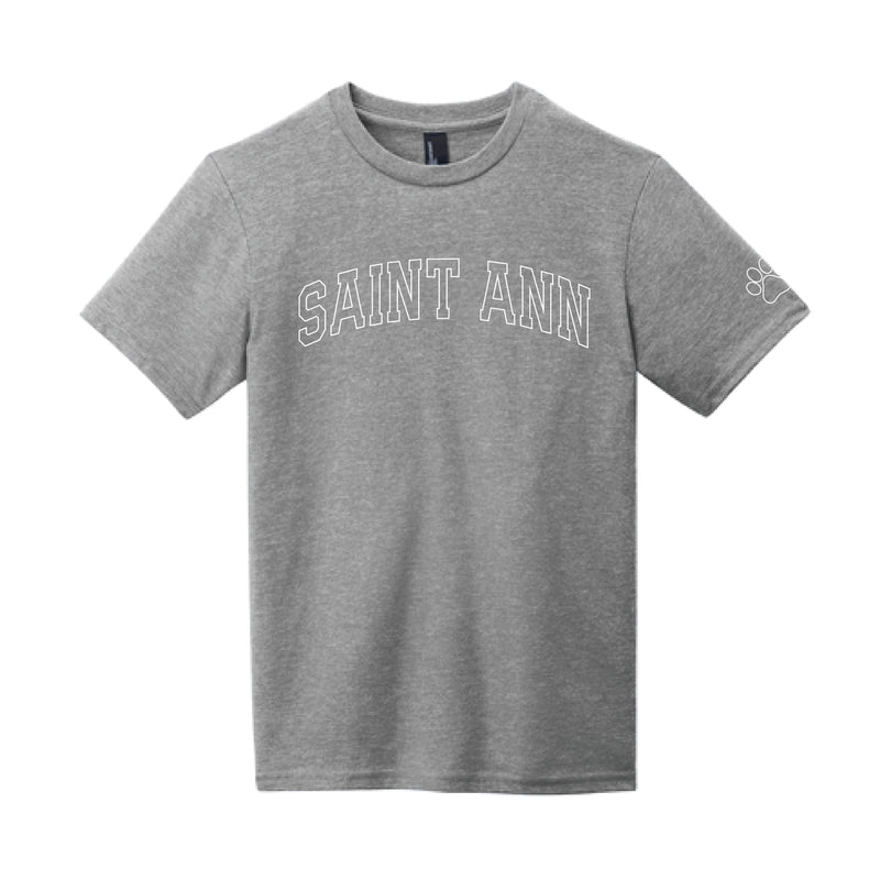 The Saint Ann Outline Arch | Youth Grey Frost	Tee