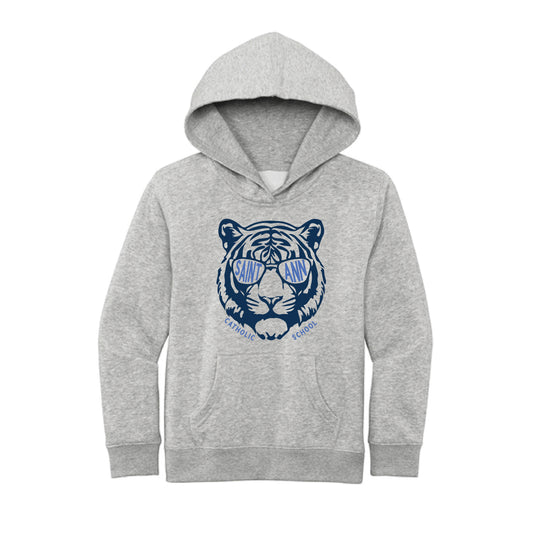 The Saint Ann Tiger | Youth Light Heather Grey Hoodie