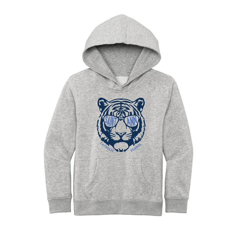 The Saint Ann Tiger | Youth Light Heather Grey Hoodie