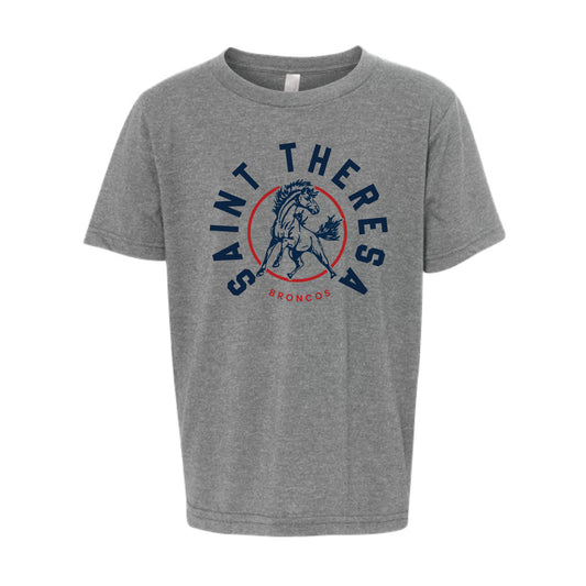 The Saint Theresa Circle | Youth Dark Heather Grey Tee