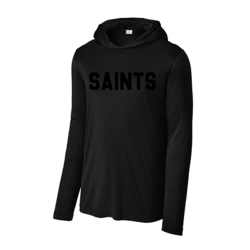 The Saints Block | Adult Black Performance Long Sleeve Hoodie