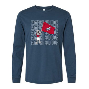 The Samford Bulldogs Repeat | Vintage Navy Long Sleeve