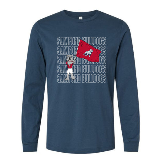 The Samford Bulldogs Repeat | Vintage Navy Long Sleeve