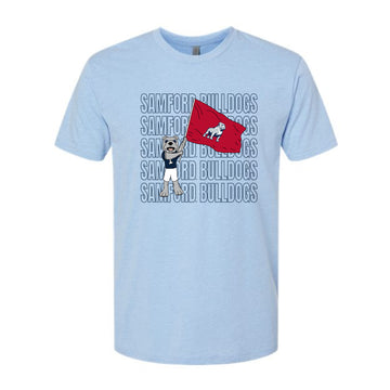 The Samford Bulldogs Repeat | Heather Columbia Blue Tee