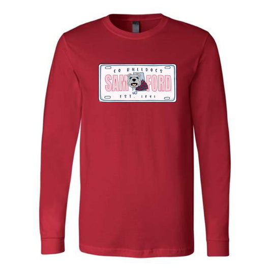 The Samford License Plate | Red Long Sleeve