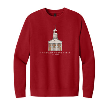 The Samford University Building | Classic Red Sweatshirt
