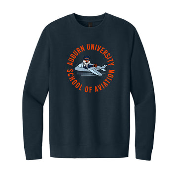 The School of Aviation Circle | New Navy Crewneck Sweatshirt