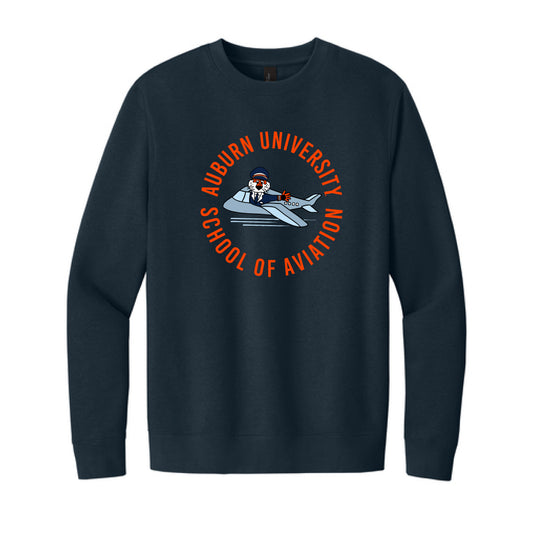 The School of Aviation Circle | New Navy Crewneck Sweatshirt
