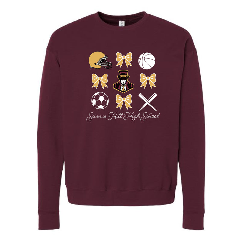 The Science Hill All the Things | Maroon Oversized Crewneck Sweatshirt