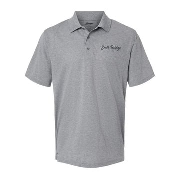 The Scott Bridge | Embroidered Heather Grey Performance Polo