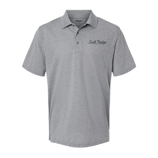 The Scott Bridge | Embroidered Heather Grey Performance Polo