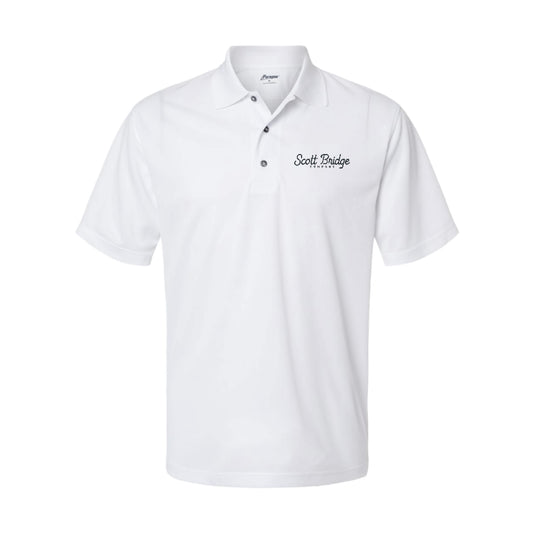The Scott Bridge | Embroidered White Performance Polo