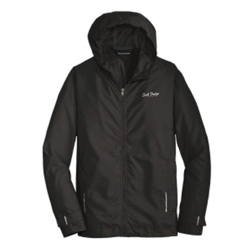 The Scott Bridge | Embroidered Black Rain Jacket