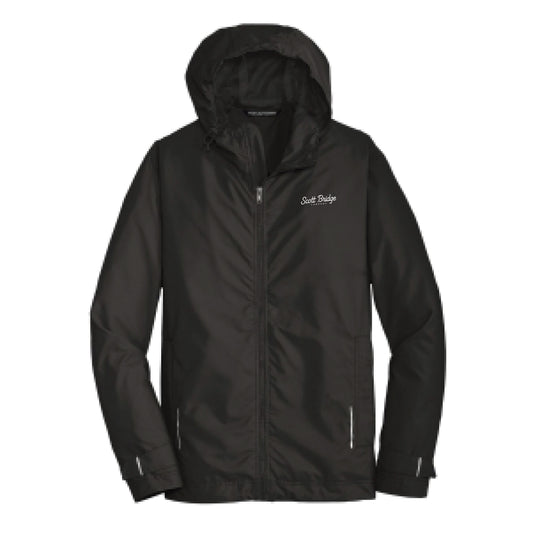 The Scott Bridge | Embroidered Black Rain Jacket
