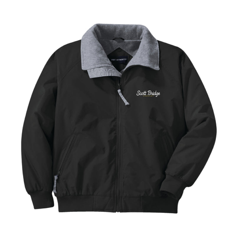 The Scott Bridge Logo | True Black/Grey Tall Challenger Jacket