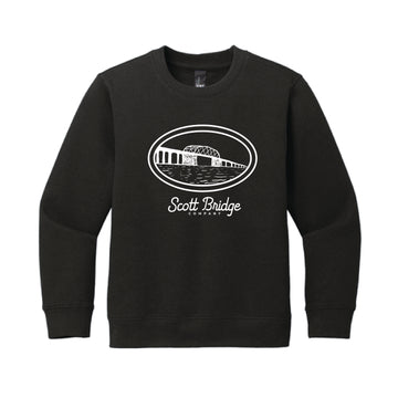 The Scott Bridge & Landscape | Youth Black Crewneck Sweatshirt