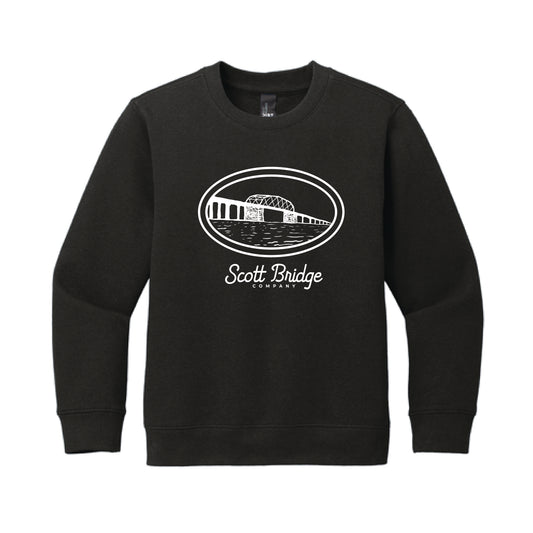 The Scott Bridge & Landscape | Youth Black Crewneck Sweatshirt
