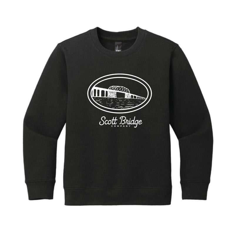 The Scott Bridge & Landscape | Youth Black Crewneck Sweatshirt