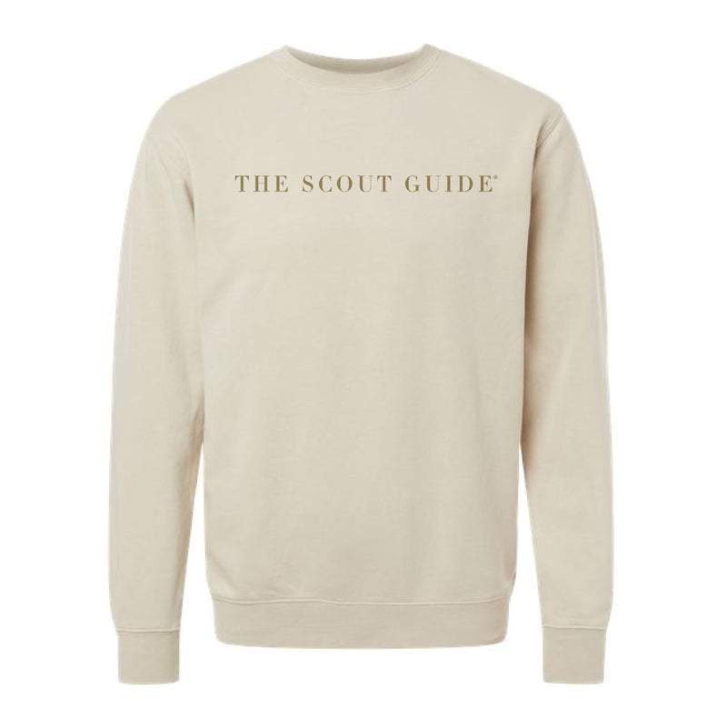 The Scout Guide Logo in Gold | Adult Pigment Ivory Crewneck Sweatshirt