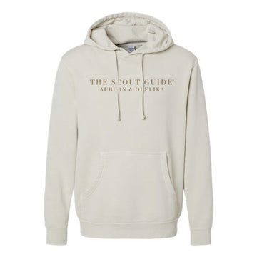 The Scout Guide Logo in Gold | Adult Pigment Ivory Hooded Sweatshirt