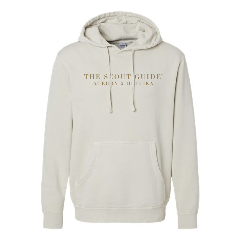 The Scout Guide Logo in Gold | Adult Pigment Ivory Hooded Sweatshirt