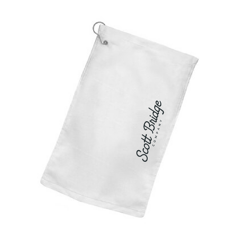 The Scott Bridge Logo | White Golf Towel