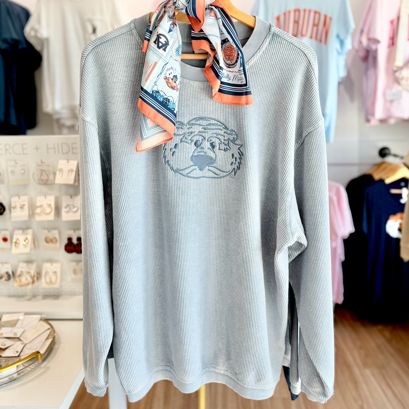 The Aubie Head Outline | Embroidered Corded Crew
