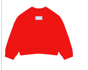 The Youth Red Ava Airy Crewneck | Hotty Toddy Woven Label