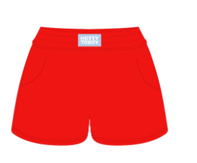 The Youth Red Ava Airy Shorts | Hotty Toddy Woven Label