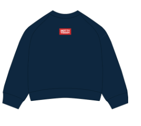 The Navy Ava Airy Crewneck | Hotty Toddy Woven Label