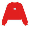 The Becca Boxy Crewneck Hotty Toddy Woven Label | Youth Bright Red
