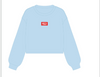 The Becca Boxy Crewneck Hotty Toddy Woven Label | Youth Light Blue