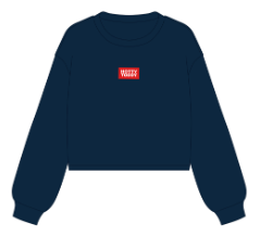 The Youth Navy Becca Crewneck | Hotty Toddy Woven Label