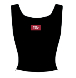 The Alli Ribbed Tank Roll Tide Woven Label | Black