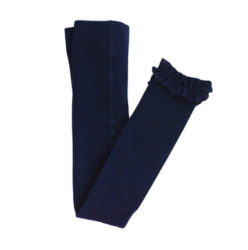 The Footless Ruffle Tights - Navy