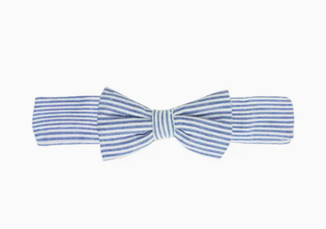 The Seersucker Headband Bow - Blue