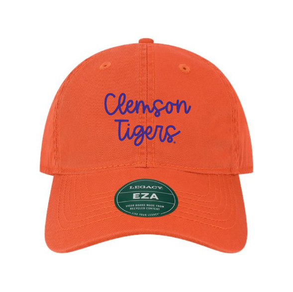 The Clemson Tigers Embroidered Script | Mandarin Orange Dad Hat