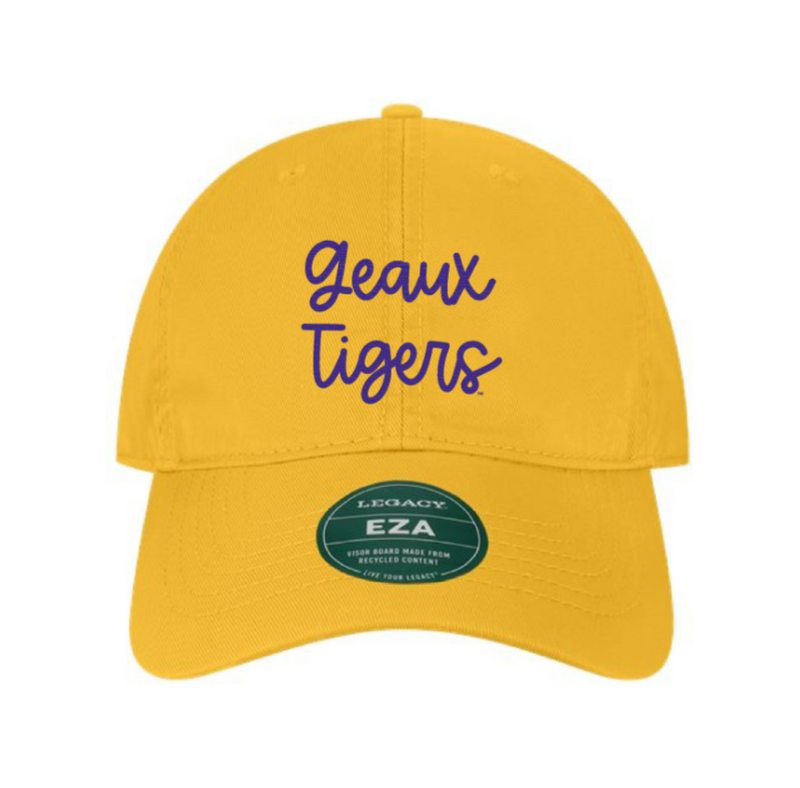 The Geaux Tigers Embroidered Script | Gold Dad Hat