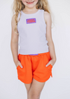 The Alli Ribbed Tank Fight Tigers Woven Label | Youth Lavender
