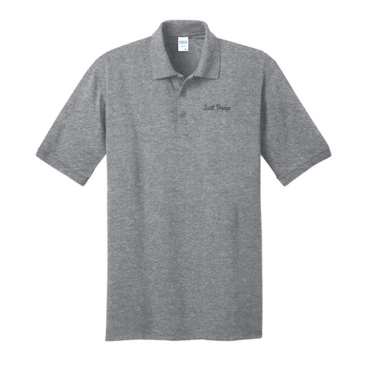 The Scott Bridge | Embroidered Adult Athletic Heather Tall Jersey Knit Polo