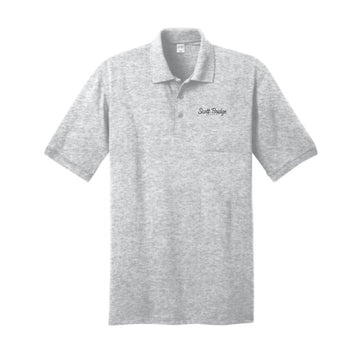 The Scott Bridge | Embroidered Adult Ash Jersey Knit Polo