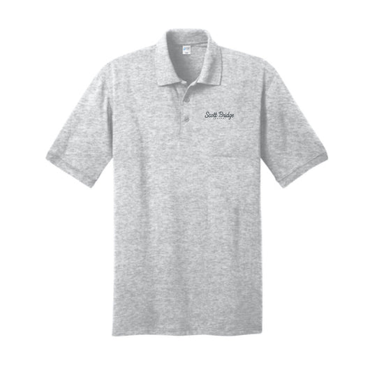 The Scott Bridge | Embroidered Adult Ash Jersey Knit Polo