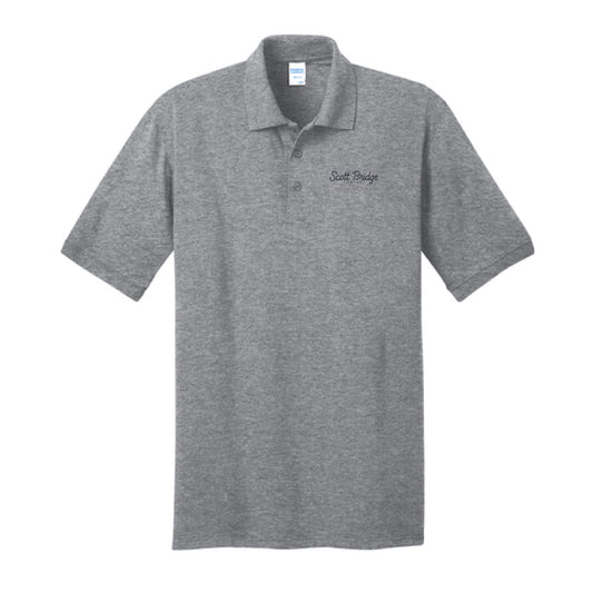 The Scott Bridge | Embroidered Adult Athletic Heather Jersey Knit Polo
