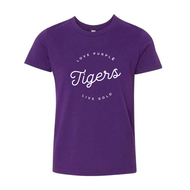 The Script Tigers | Youth Heather Team Purple Tee